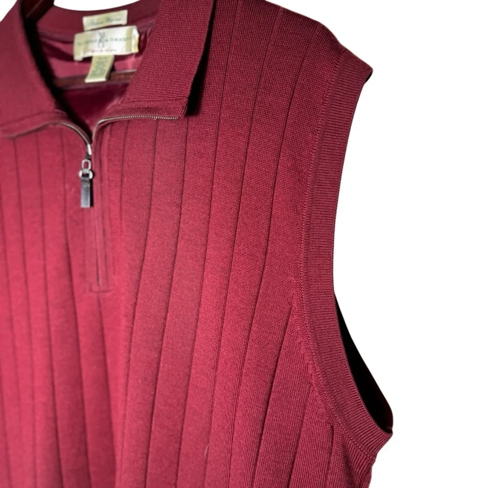 Fairway & Greene Merino Wool Golf Sweater Vest Men’s Sz M Preppy Academia